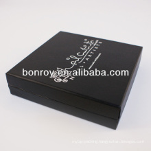Black cardboard packaging box with matt lamination